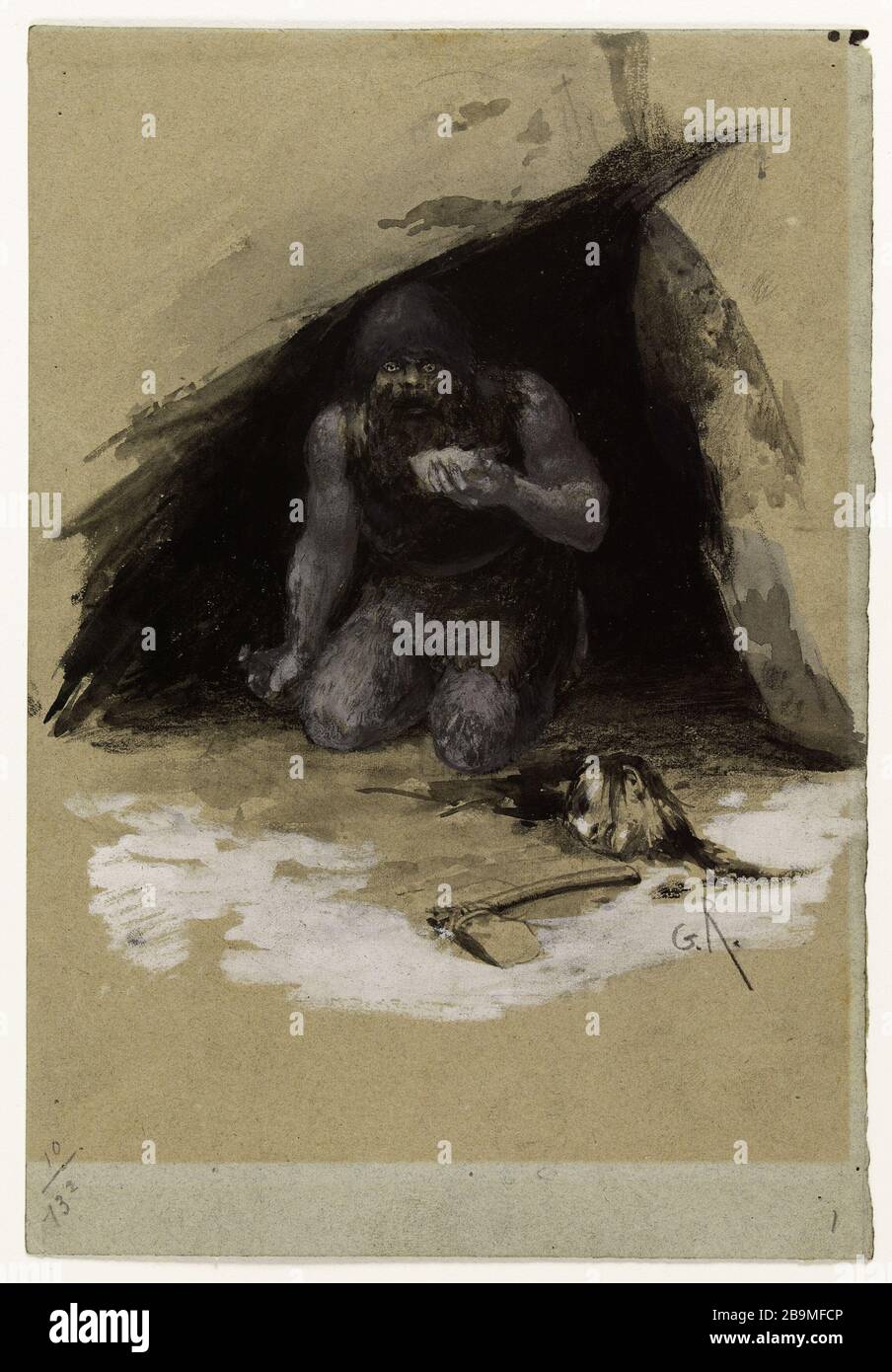 He d'Island Georges-Antoine Rochegrosse (1859-1938), peintre et Illustrateur français. Han d'Island. Sépia et lavis. 1884. Parigi, Maison de Victor Hugo. Foto Stock