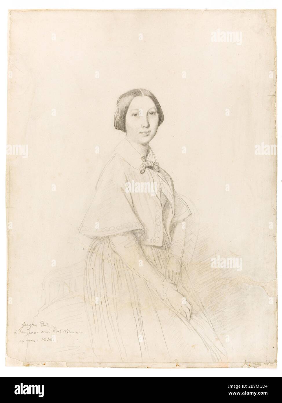 SIG.RA PAUL MEURICE Jean-Dominique Ingres (1780-1867). 'Me Paul Meurice'. Mine de plomb sur papier. 1843. Parigi, Maison de Victor Hugo. Foto Stock