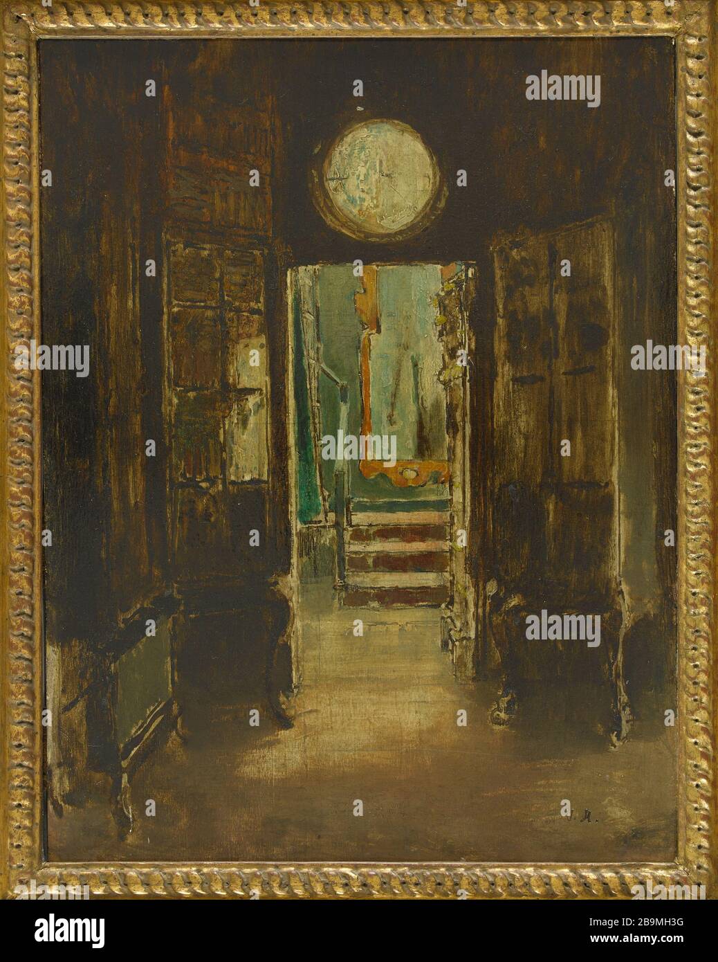 SCALE DEL LOOK-OUT Georges Hugo (1868-1925). 'L'Escalier du Look-out'. Huile sur toile. Parigi, Maison de Victor Hugo. Foto Stock