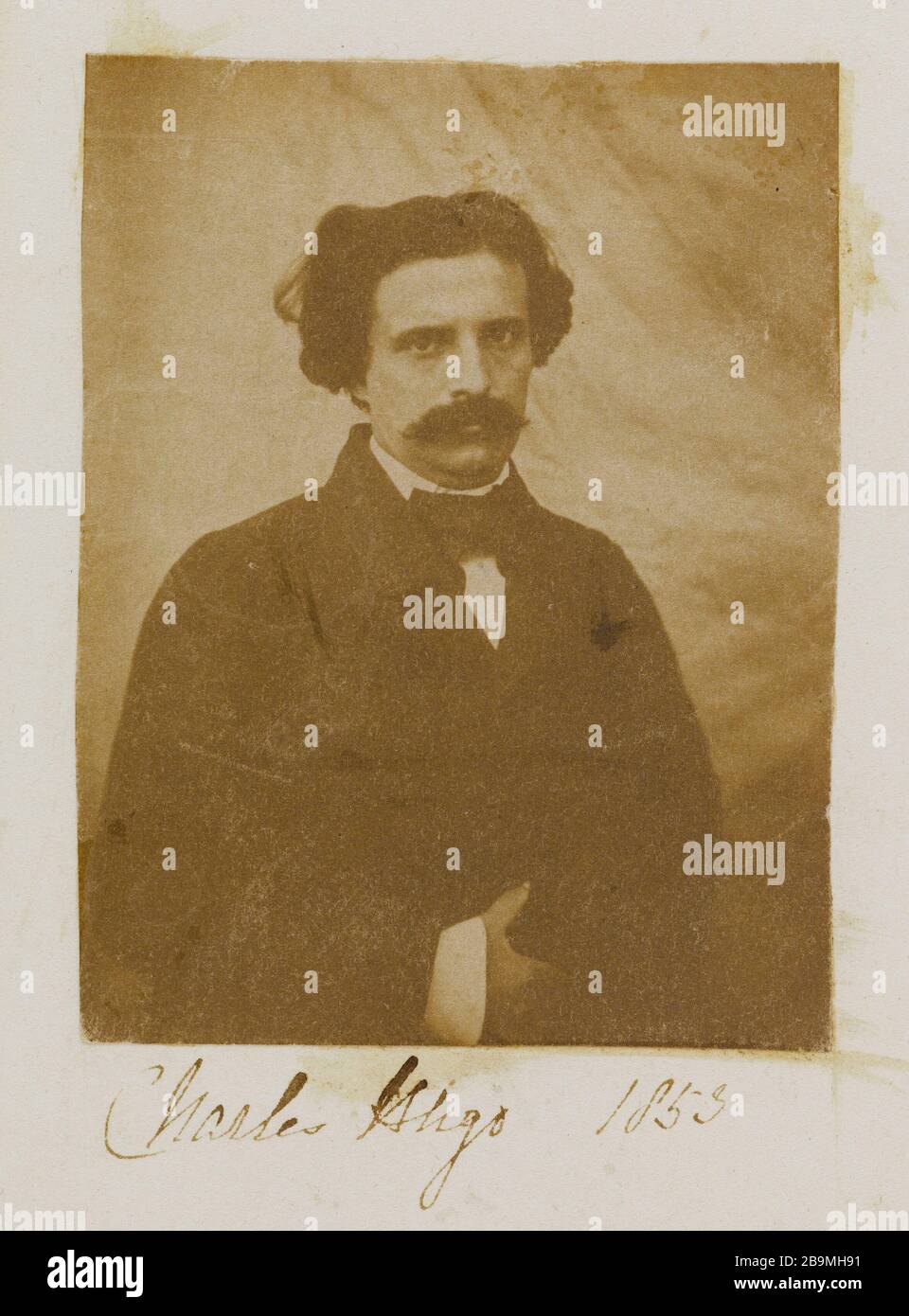 Charles Hugo Charles Hugo. Photographie d'Auguste Vacquerie (1819-1895). 1853. Parigi, Maison de Victor Hugo. Foto Stock