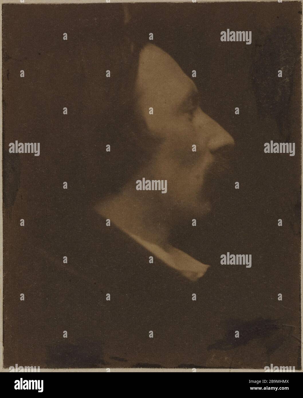 AUTORITRATTO AUTOPORTRAIT de profil. Auguste Vacquerie (1819-1895). 1853-1855. Parigi, Maison de Victor Hugo. Foto Stock
