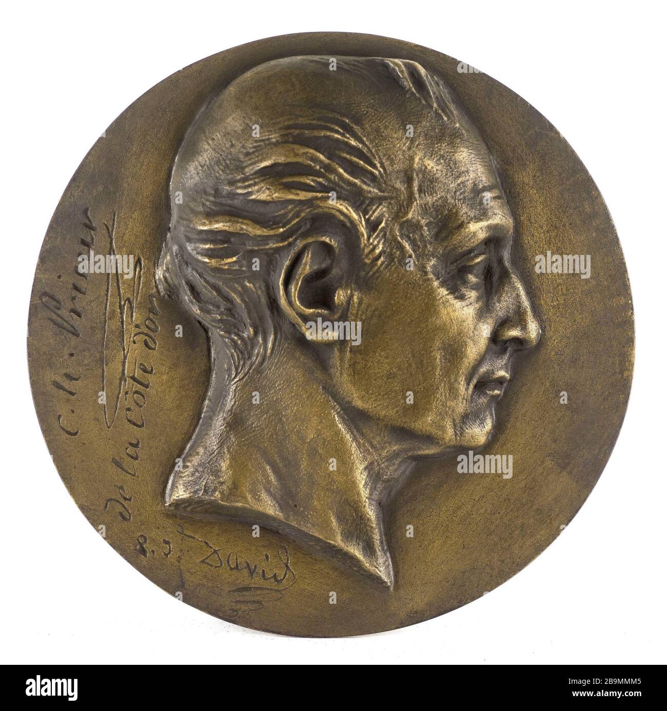 RITRATTO DI CLAUDE ANTOINE PRIOR-DUVERNOIS, DIT PRIEUR DE LA COTE D'OR (1763-1832), SCIENZIATO E POLITICO DAVID D'ANGERS (1788-1856). Portrait de Claude-Antoine Prieur-Duvernois, dit Prieur de la Côte-d'Or (1763-1832), savant et homme politique. Bronzo. Fonte au sable. Parigi, musée Carnavalet. Foto Stock