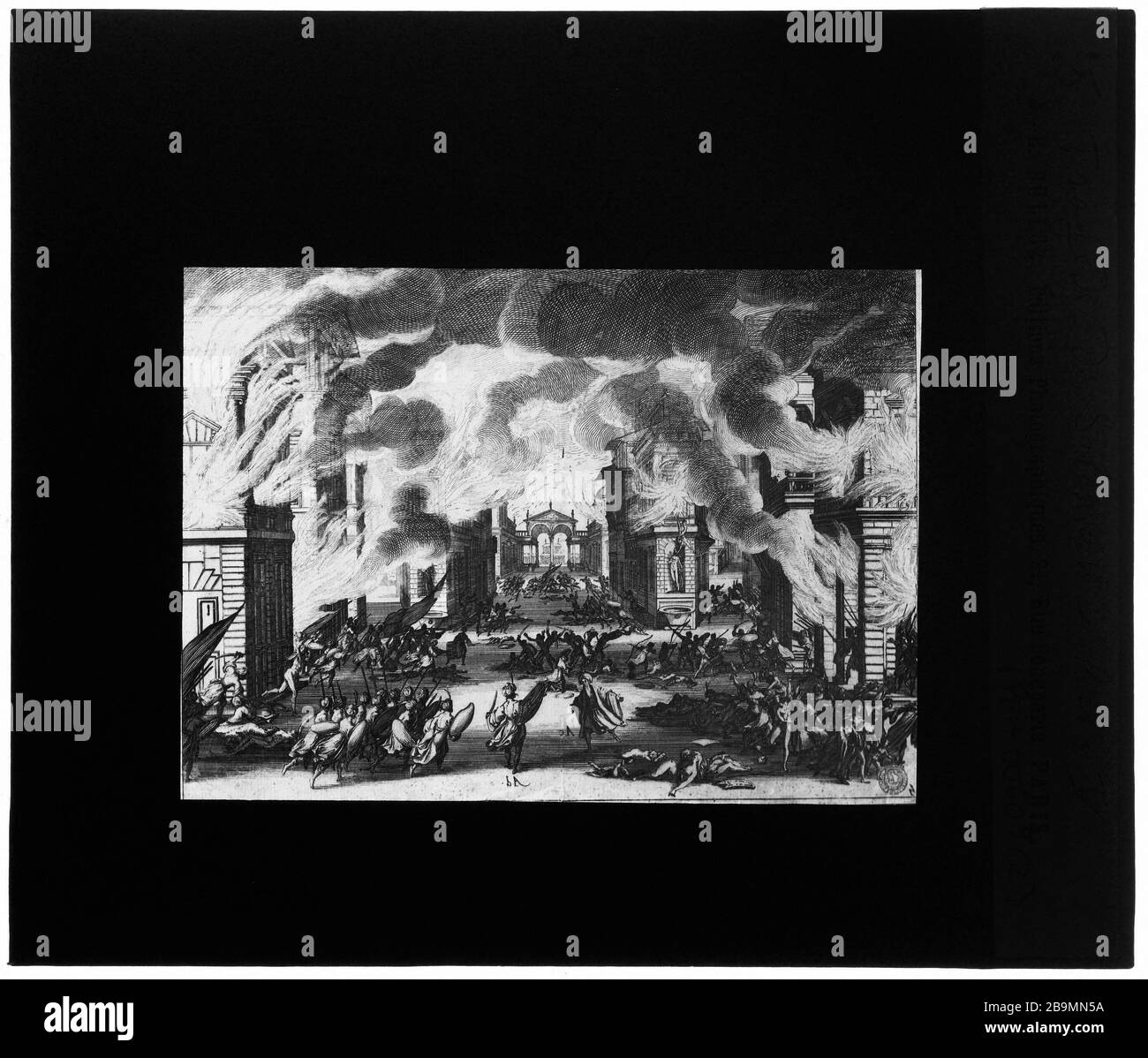 Callot. Ultimo. La tragedia di Soliman Jacques Callot (1592-1635). Durer. "La tragédie de Soliman". Plaque de Projection noir et blanc. 1900-1930. Fotografie di Jacques-Ernest Bulloz. Musée des Beaux-Arts de la Ville de Paris, Petit Palais. Foto Stock