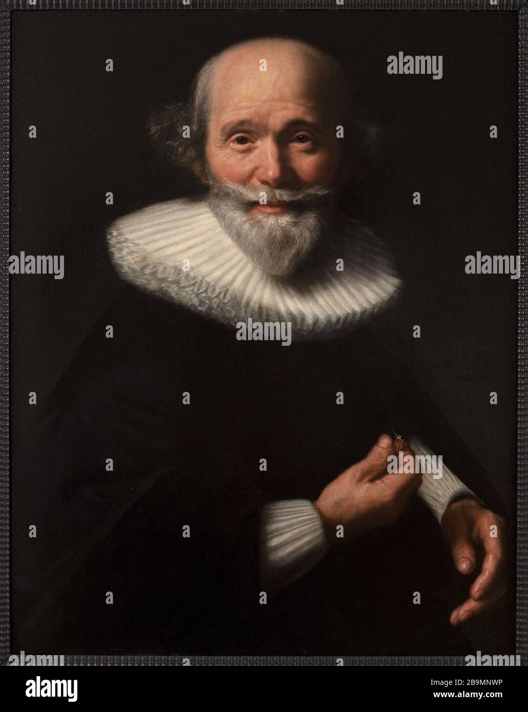 Ritratto d'homme. 1629 S.D. fecit Lutetia / de VRIS Hollandus / Ao Abraham de Vries (v.1590-v.1662). Ritratto d'homme. Huile sur bois. 1629. Musée des Beaux-Arts de la Ville de Paris, Petit Palais. Foto Stock