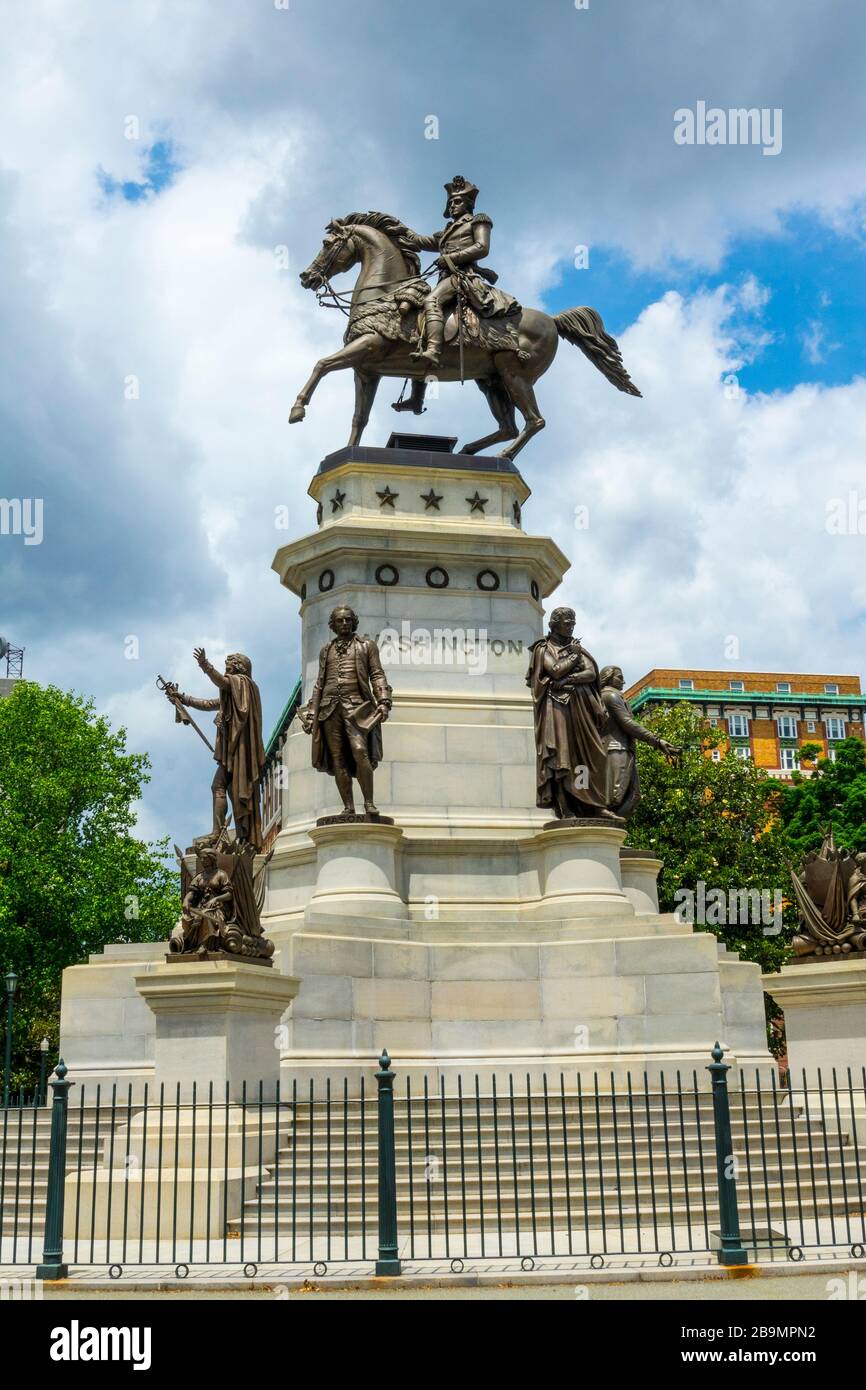Virginia Washington Monument a Richmond Virginia capitale del governo del commonwealth della virginia Foto Stock