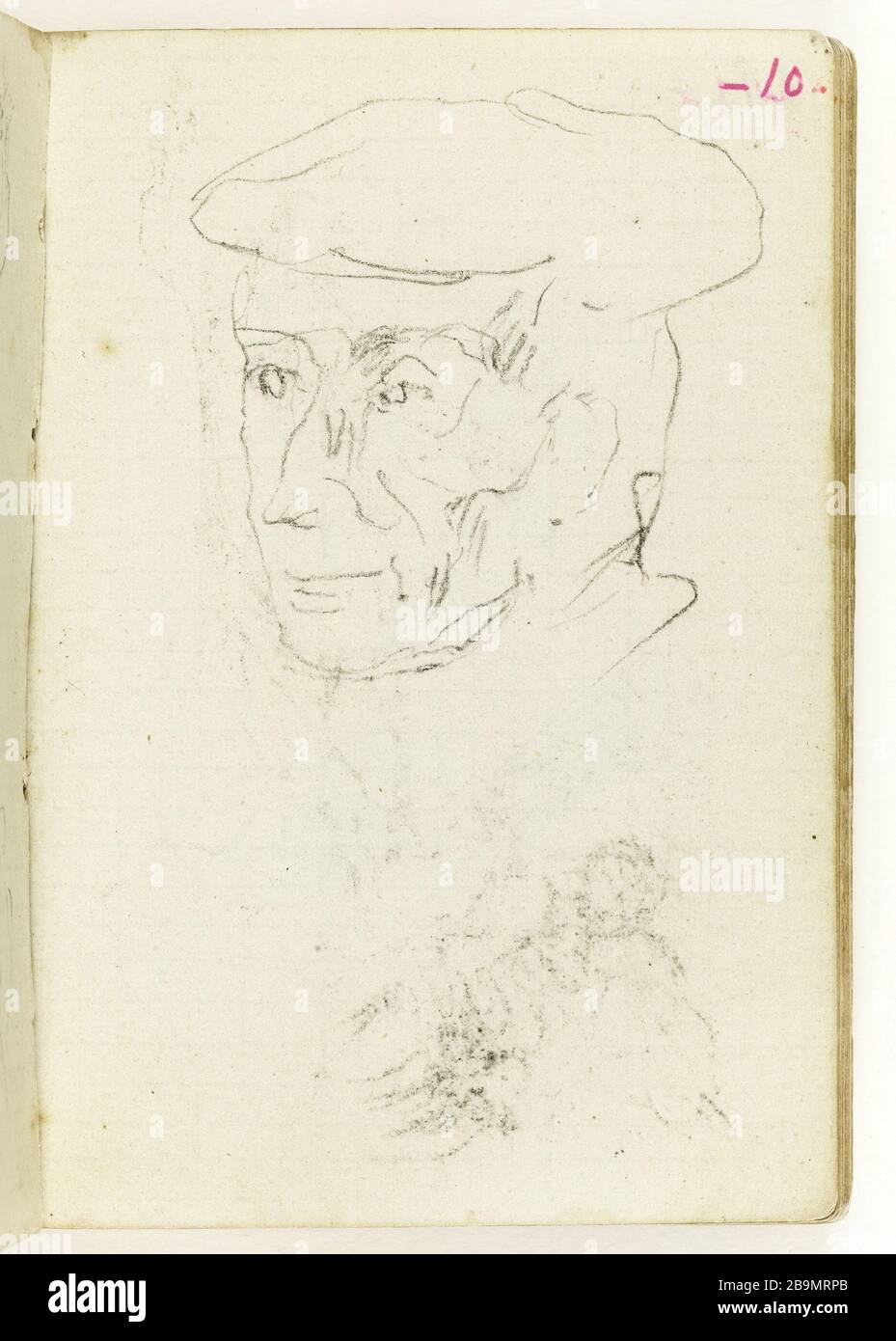 Studio dei volti umani. Jean-Baptiste Carpeaux (1827-1875). Etude de visages d'hommes. Dessin, vers 1872. Musée des Beaux-Arts de la Ville de Paris, Petit Palais. Foto Stock