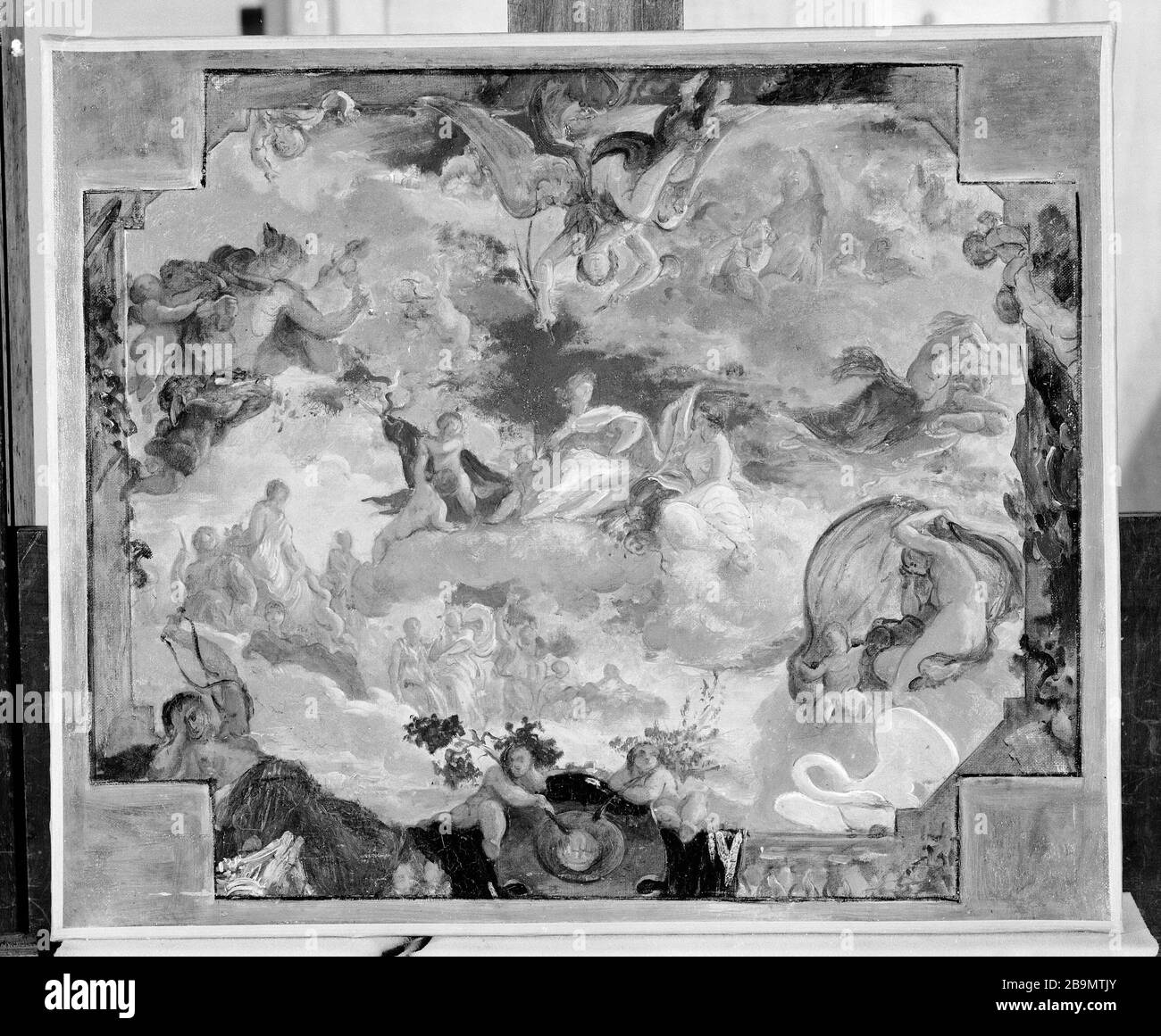 ALLEGORIA DEL 2 DICEMBRE 1852 (SCHEMA PER CAMERA PREVOTS VECCHIO MUNICIPIO) Louis Antoine Léon Riesener (1808-1878). Allégorie du 2 décembre 1852 (esquisse pour la salle des Prévôts de l'ancien Hôtel de ville). Musée des Beaux-Arts de la Ville de Paris, Petit Palais. Foto Stock