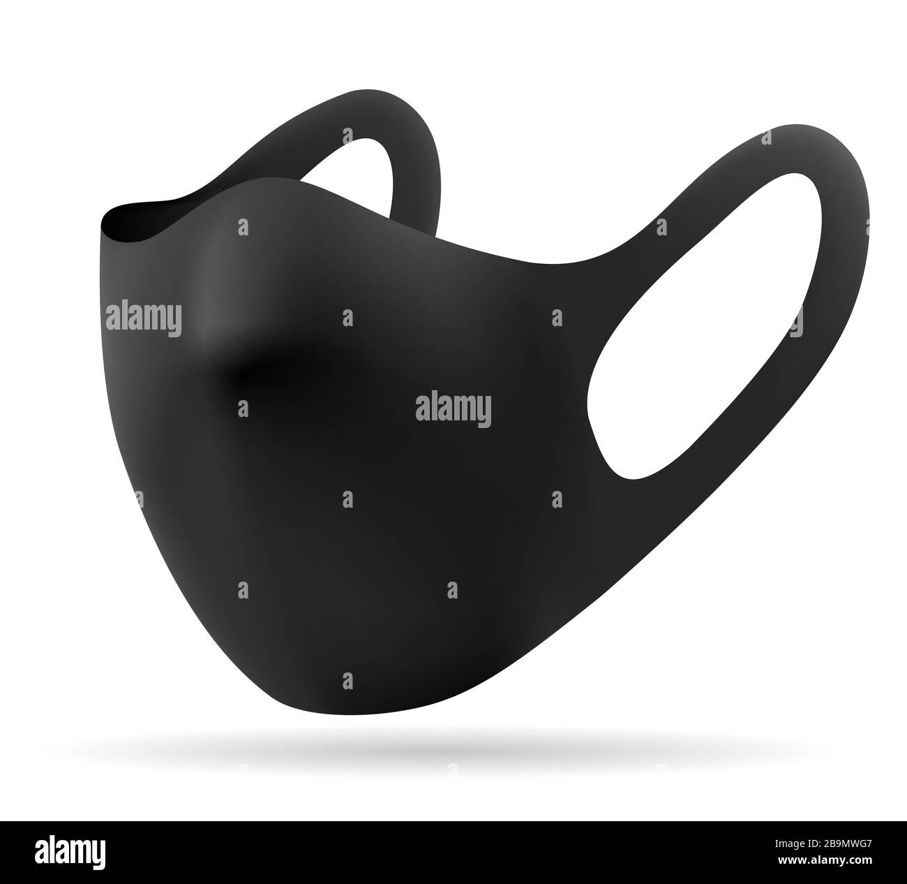 maschera respiratoria medica per la protezione contro malattie e infezioni trasmesse da goccioline aeree illustrazione vettoriale isolata su whi Foto Stock