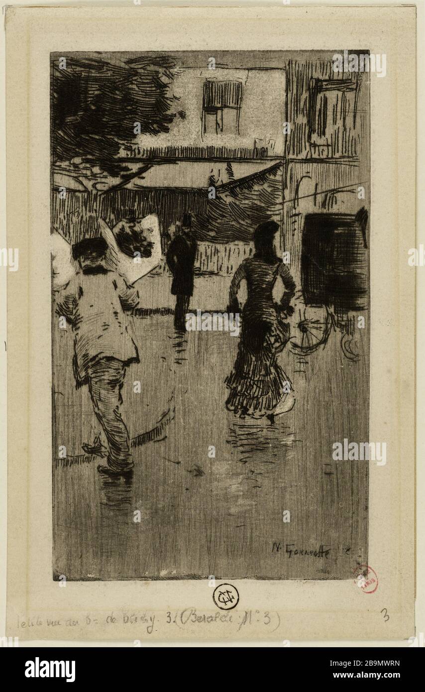 Piccola vista del Boulevard de Clichy Norbert Goeneutte (1854-1894). 'Petite vue du boulevard de Clichy'. eau-forte, pointe sèche, aquatinte. Parigi, musée Carnavalet. Foto Stock