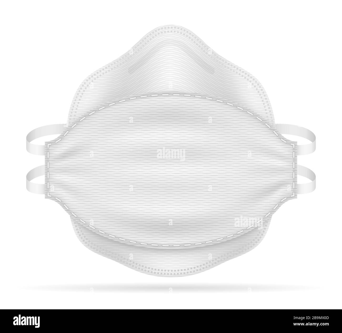 maschera respiratoria medica per la protezione contro malattie e infezioni trasmesse da goccioline aeree illustrazione vettoriale isolata su whi Illustrazione Vettoriale