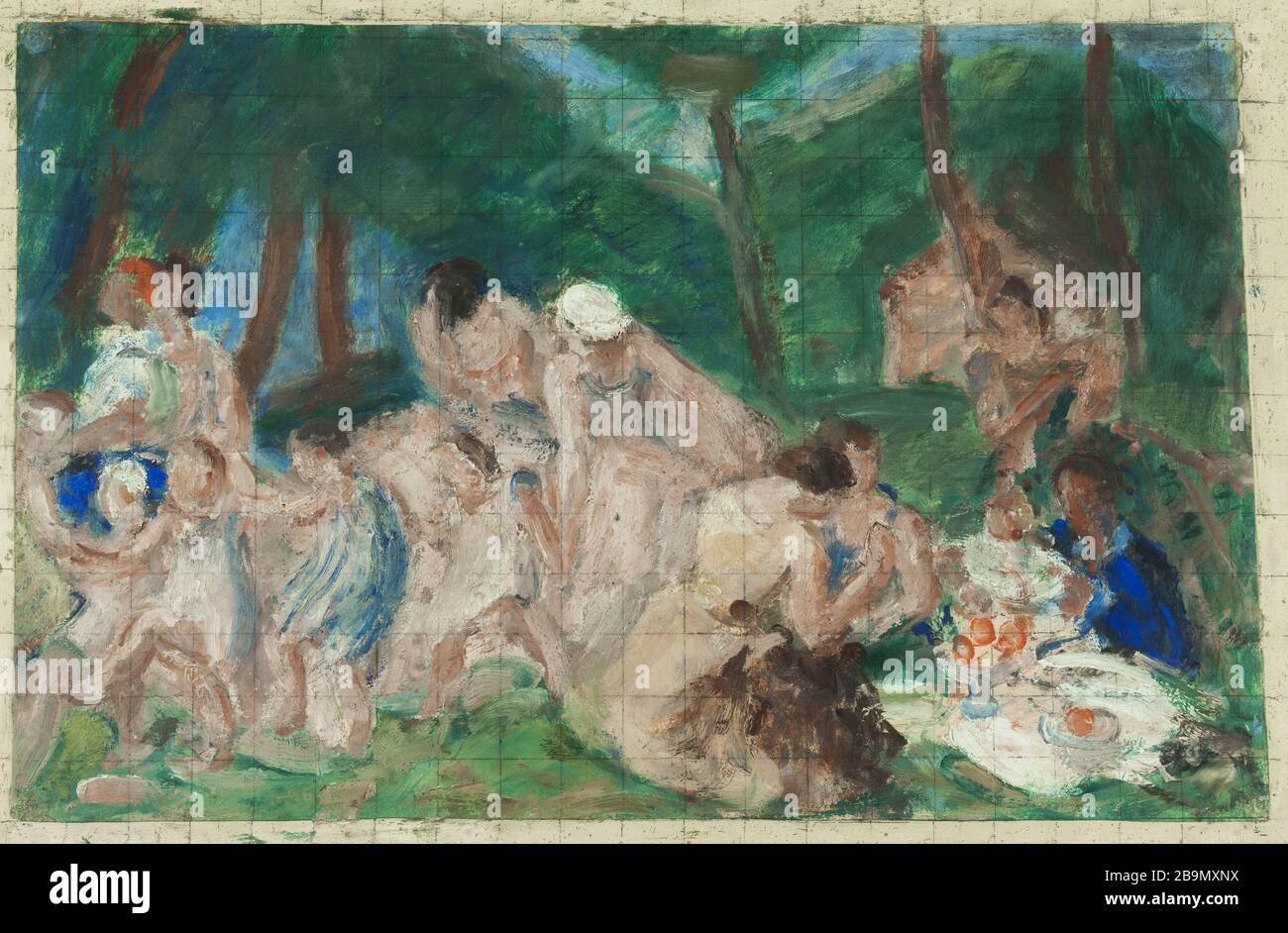 Farandole schizzo per i ragazzi cantiere, School Street Kuss Parigi 13 Jean-Alfred Adler (1889-1942). 'Farandole', esquisse pour le préau des garçons, école rue Kuss à Paris (13èmearr.). Huile sur cartone. 1933. Musée des Beaux-Arts de la Ville de Paris, Petit Palais. Foto Stock