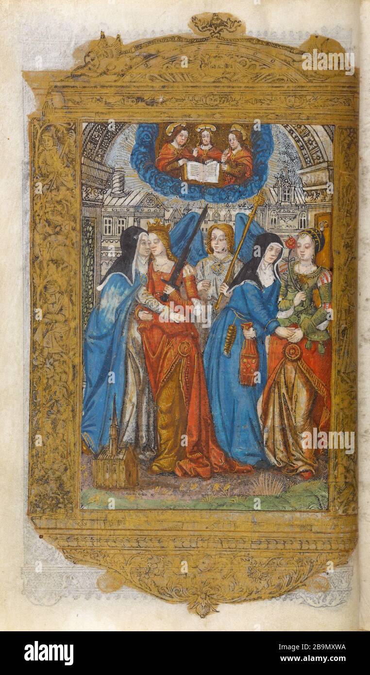 Ore della Vergine Maria. Guillaume Anabat (bibliotecario). Heures de la Vierge Marie. Livre imprimé. 1505. Musée des Beaux-Arts de la Ville de Paris, Petit Palais. Foto Stock