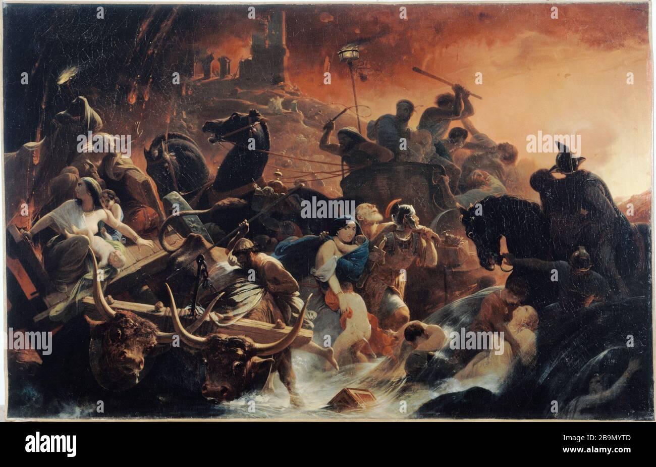 FREDERIC HENRI Schopin - GLI ULTIMI GIORNI DI POMPEI Frédéric-Henri Schopin (1804-1880). "Les Derniers jours de Pompéi", vers 1850. Huile sur toile. Musée des Beaux-Arts de la Ville de Paris, Petit Palais. Foto Stock