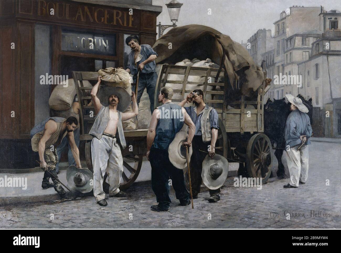 La consegna della farina Louis-Robert Carrier-Belleuse (1848-1913). "Les livreurs de farine, 1885". Musée des Beaux-Arts de la Ville de Paris, Petit Palais. Foto Stock