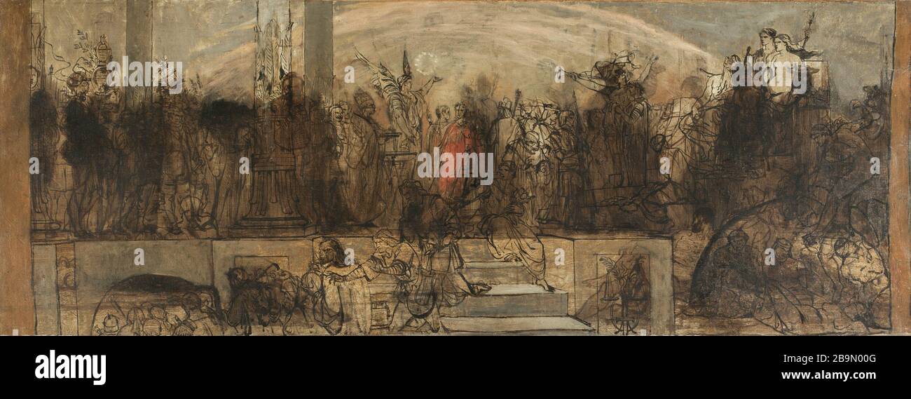 Il giudizio universale Auguste-Barthelemy Glaize (1807-1893). "Le jugement universel". Huile sur toile. Musée des Beaux-Arts de la Ville de Paris, Petit Palais. Foto Stock