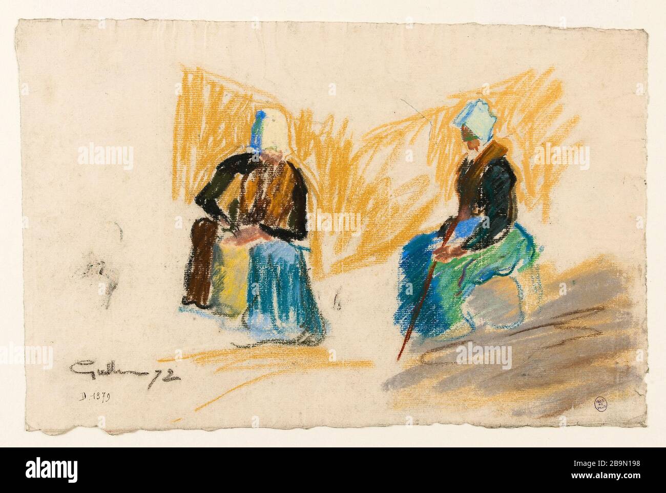 FONDAZIONE DUE DONNE Armand Guillaumin (1841-1927). 'Deux femmes assises'. Pastel sur papier, 1872. Musée des Beaux-Arts de la Ville de Paris, Petit Palais. Foto Stock