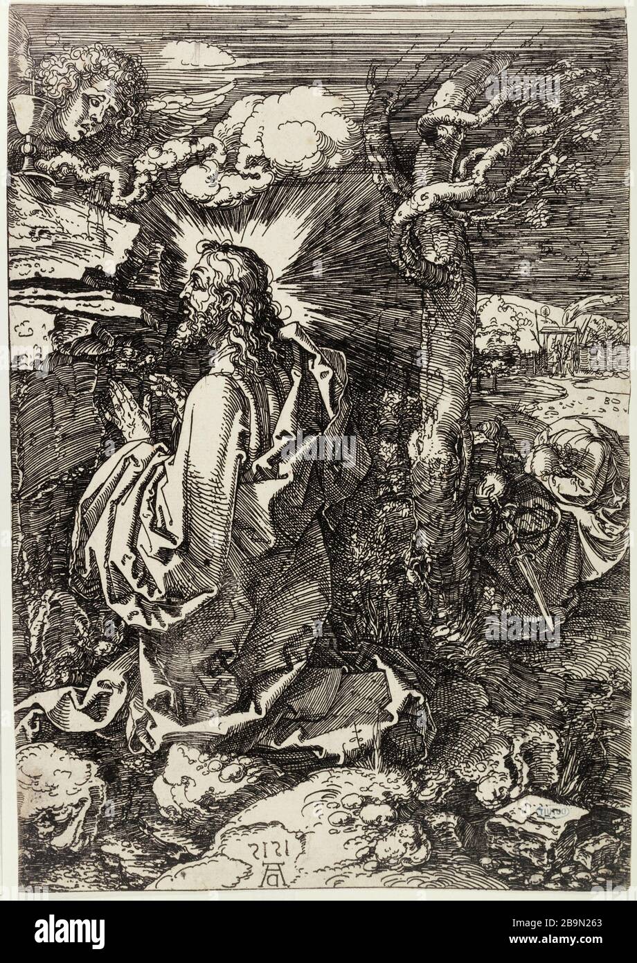 Cristo nel Giardino degli Ulivi (Bartsch 19) Albrecht Dürer (1471-1528). Le Christ au Jardin des Oliviers (Bartsch 19). 1515. Musée des Beaux-Arts de la Ville de Paris, Petit Palais. Foto Stock