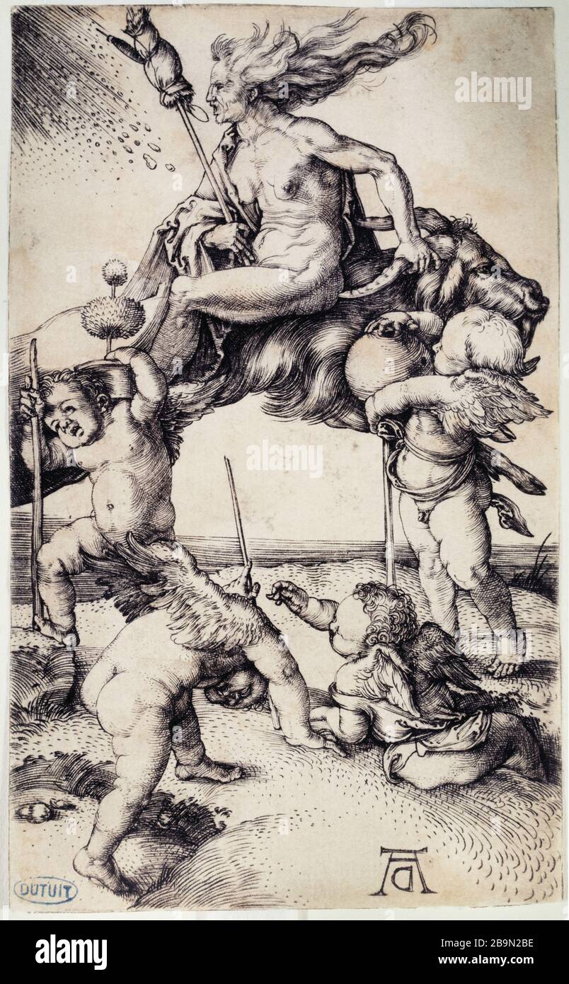 La Sorcière (Bartsch 67) Albrecht Dürer (1471-1528). La Sorcière (Bartsch 67). 1500-1501. Musée des Beaux-Arts de la Ville de Paris, Petit Palais. Foto Stock