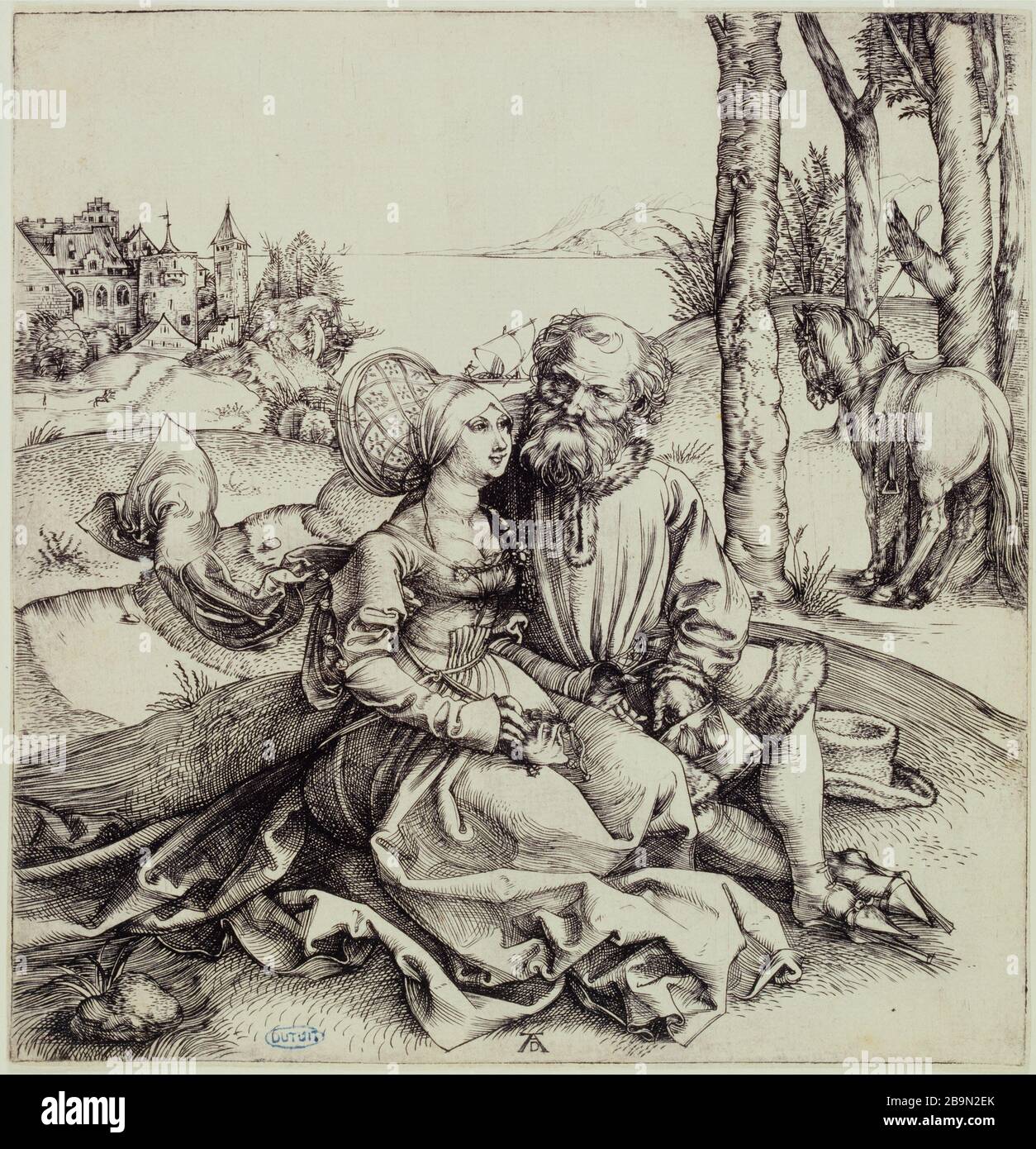Offerte d'amore (Bartsch 93) Albrecht Dürer (1471-1528). Les Offres d'amour (Bartsch 93). 1495-1496. Musée des Beaux-Arts de la Ville de Paris, Petit Palais. Foto Stock