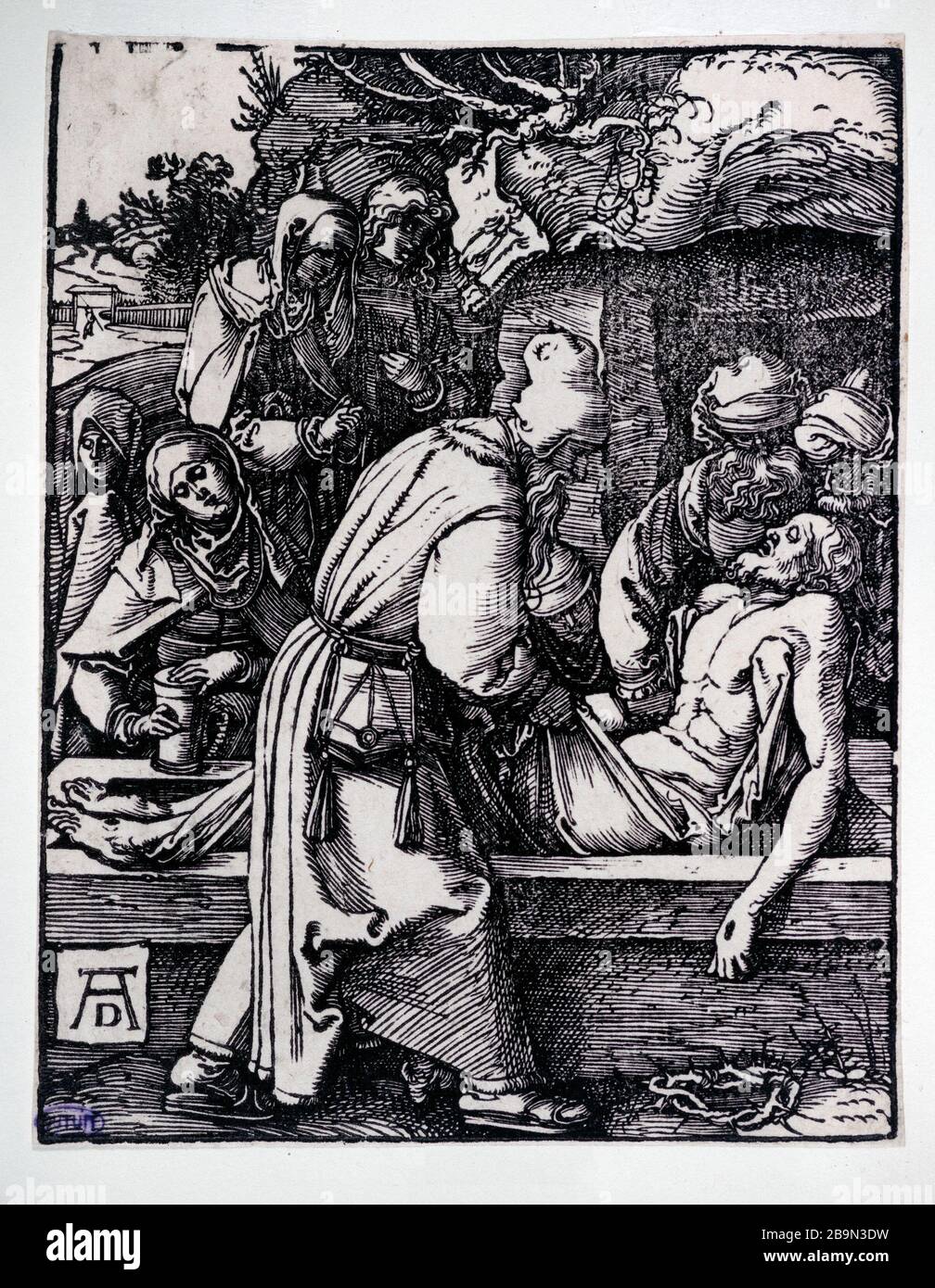 L'Entombment Albrecht Durer (1471-1528). "La mise au tombeau". (B 44). Gravure, siècle XVIème. Musée des Beaux-Arts de la Ville de Paris, Petit Palais. Foto Stock