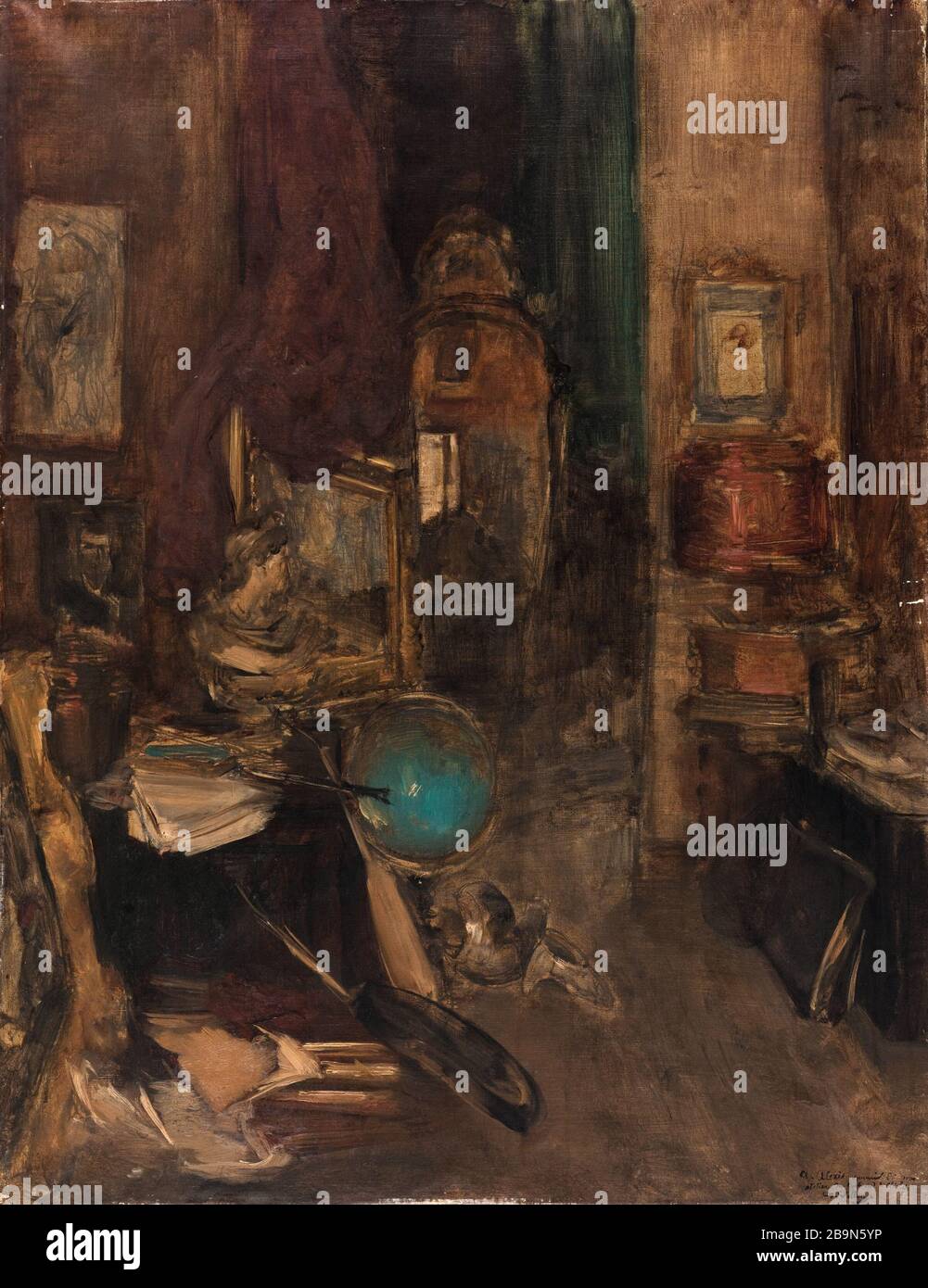 Corner Shop, Boulevard de Clichy Antoine Vollon (1833-1900). "Coin d'atelier, boulevard de Clichy". Huile sur toile. 1860-1890. Musée des Beaux-Arts de la Ville de Paris, Petit Palais. Foto Stock