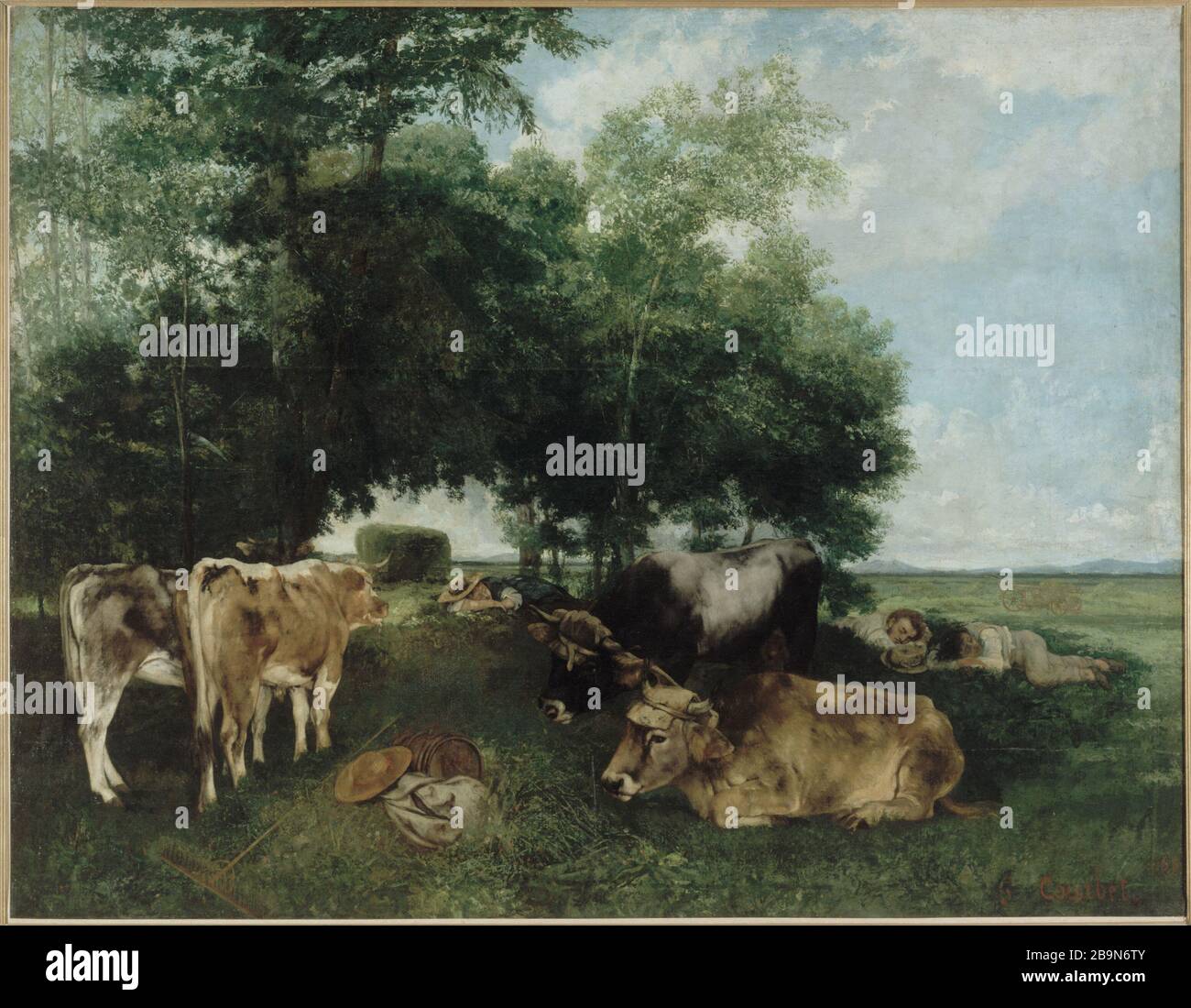 Pappe durante la stagione del fieno Gustave Courbet (1819-1877). "La sieste pendant la saison des foins". Huile sur toile, vers 1867-1869. Musée des Beaux-Arts de la Ville de Paris, Petit Palais. Foto Stock