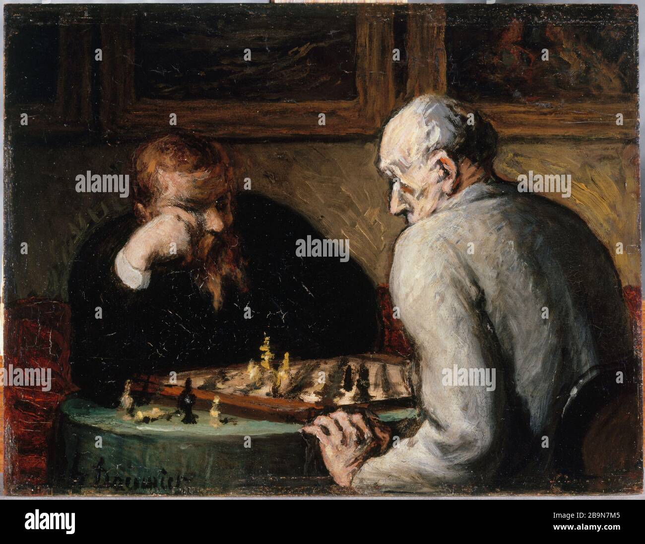 Scacchi Honoré Daumier (1808-1879). Joueurs d'échecs, vers 1863. Musée des Beaux-Arts de la Ville de Paris, Petit Palais. Foto Stock