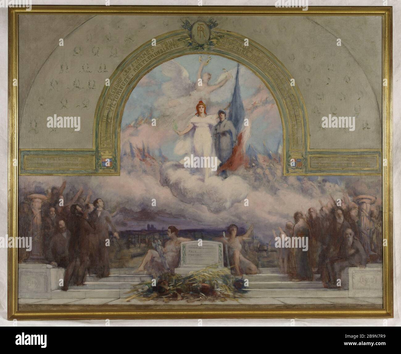 Schizzo per la sala comunale della rue Paul-Bert, Saint-Mande: Allegoria ai morti della prima guerra mondiale. Tavernier, Julien Louis. Esquisse pour la salle municipale de la rue Paul-Bert, Saint-Mandé : Allégorie aux morts de la première guerre mondiale. Huile sur toile. Vers 1921. Musée des Beaux-Arts de la Ville de Paris, Petit Palais. Foto Stock