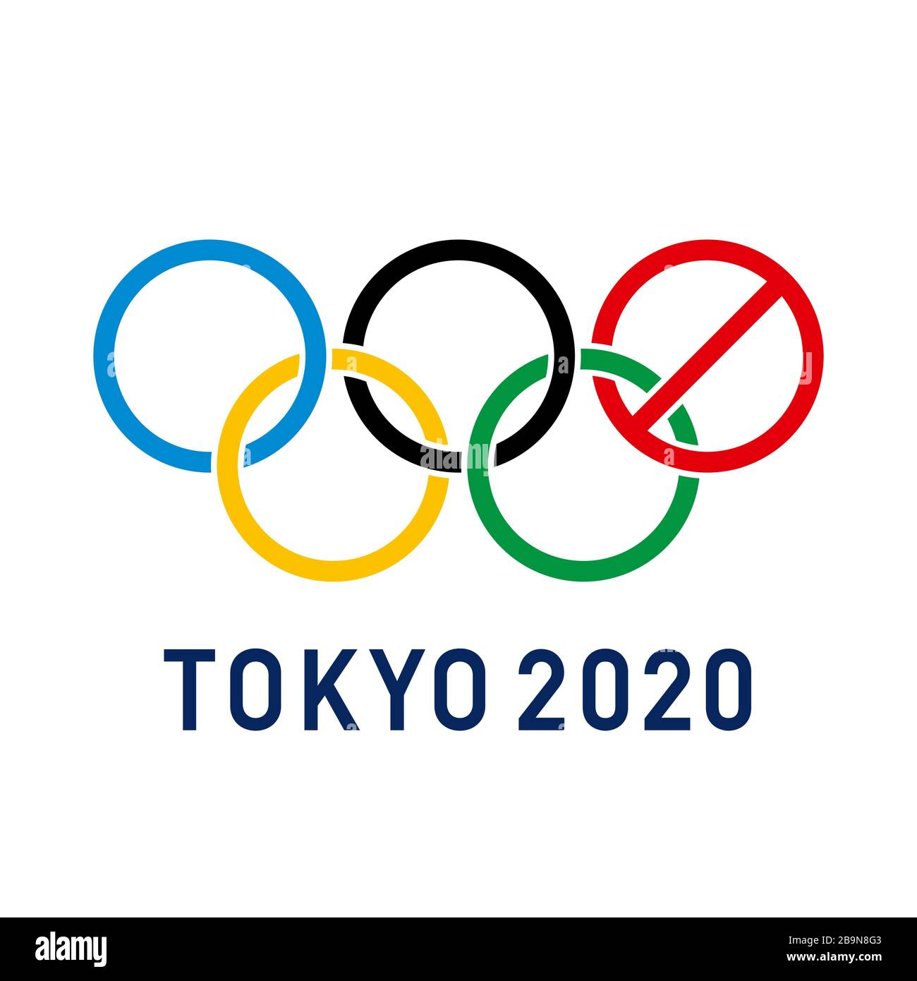 Cancellazione delle Olimpiadi a Tokyo, Giappone, 2020 Illustrazione Vettoriale