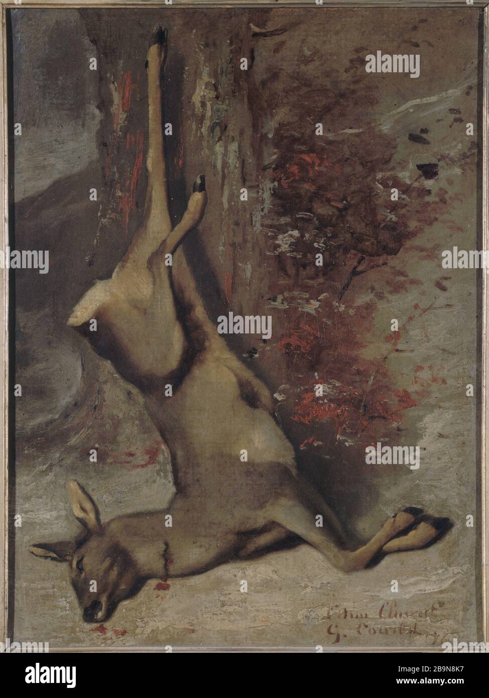Il cervo morto Gustave Courbet (1819-1877). 'Le chevreuil mort'. Huile sur toile, 1876. Musée des Beaux-Arts de la Ville de Paris, Petit Palais. Foto Stock Il cervo morto Gustave Courbet (1819-1877). 'Le chevreuil mort'. Huile sur toile, 1876. Musée des Beaux-Arts de la Ville de Paris, Petit Palais. Foto Stock