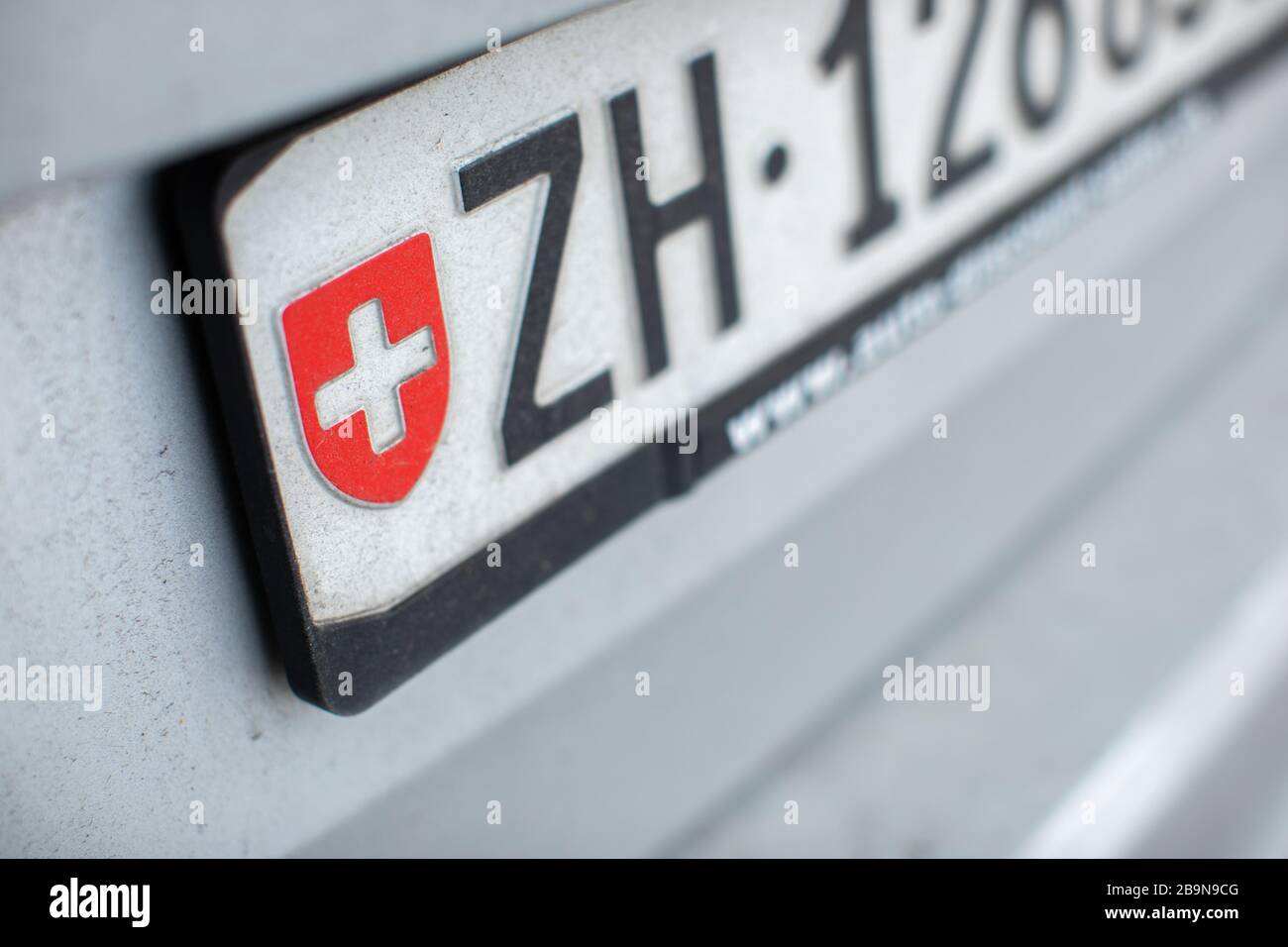 Targa di Zurigo su un'auto in Svizzera Foto Stock
