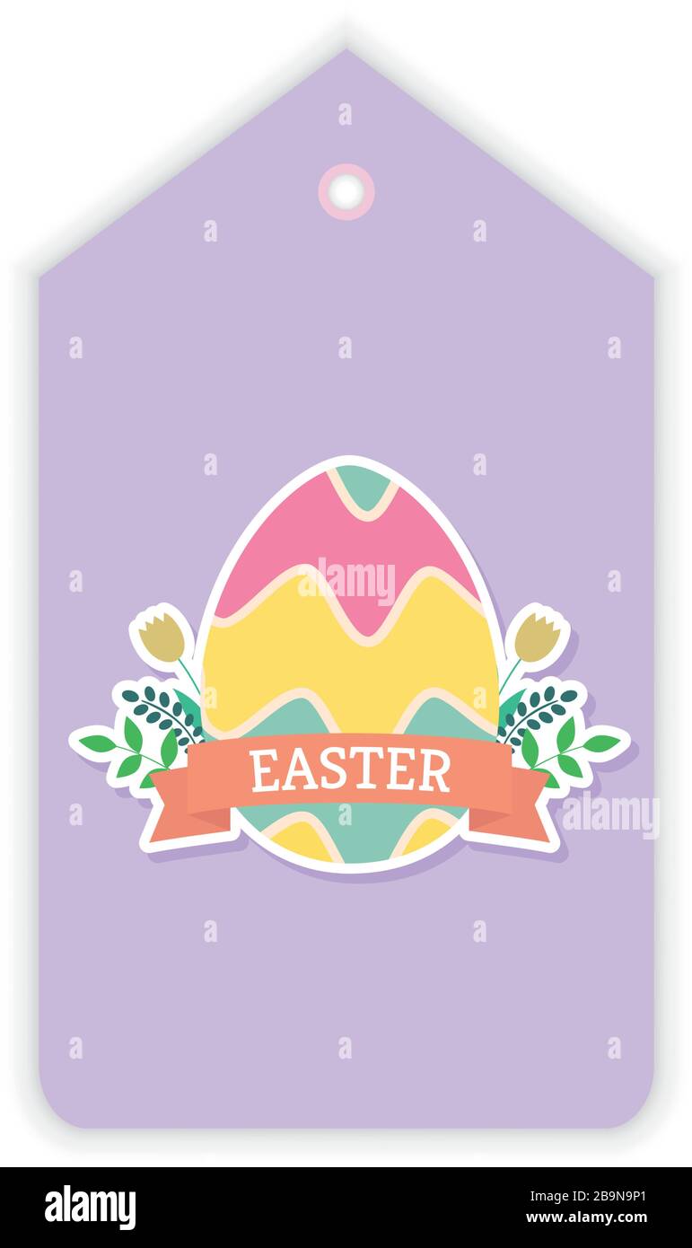 Etichetta del giorno di Pasqua Illustrazione Vettoriale