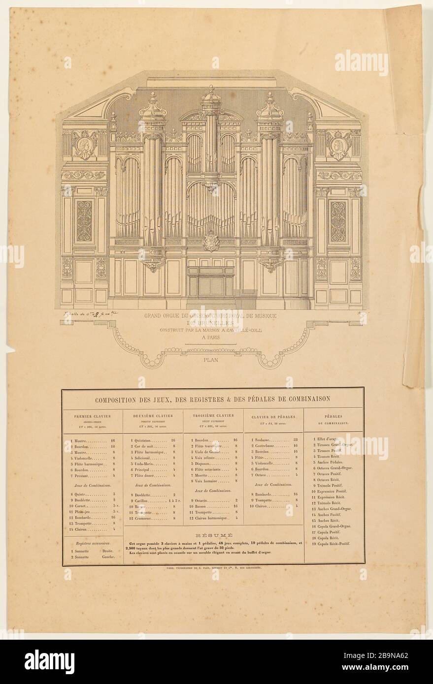 Bruxelles Musica Grande organo del Conservatorio reale Foto Stock
