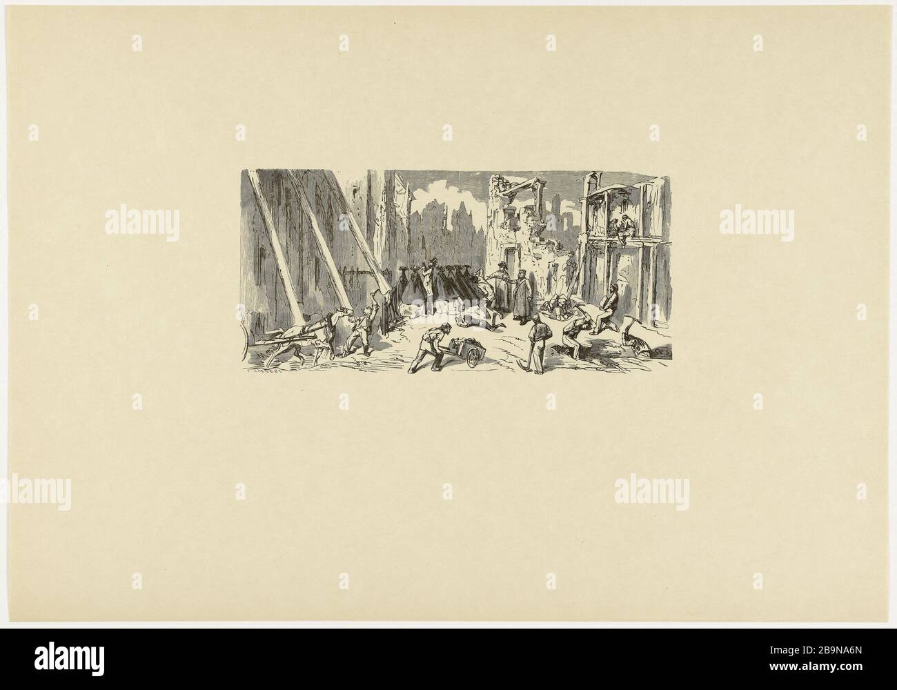 TRENO DI DIVERTIMENTO PER TURISTI INGLESI MOSTRA DI PARIGI. 5: È SINGOLARE, 'LE NOTIZIE ILLUSTRATE DI LONDRA' NON FACCIAMO NULLA DICE QUESTO TERREMOTO. IFF 80 Gustave Doré (1832-1883). "Train de plaisir des touristes anglais pour l'exposition de Paris. 5 : c'est singulier, 'l'Illustrated-London-News' ne nous a rien dit de ce tremblement de terre. IFF 80'. Bois, 1861. Musée des Beaux-Arts de la Ville de Paris, Petit Palais. Foto Stock