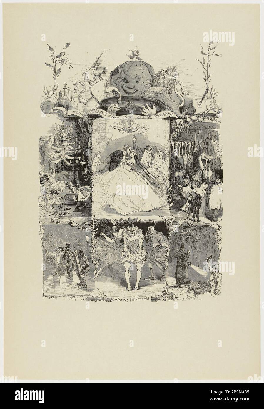 IL NATALE FATTO A LONDRA Edmond Morin (1824-1882). "Les fêtes de Christmas à Londres". Bois, 1864. Musée des Beaux-Arts de la Ville de Paris, Petit Palais. Foto Stock