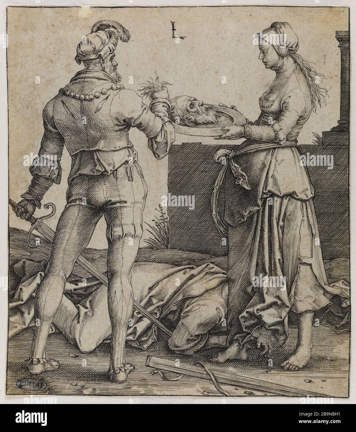 La decapitazione di San Giovanni Battista - 111 Bartsch Lucas de Leyde (1494-1533). "La Décollation de saint Jean Baptiste" - Bartsch 111. 1513. Musée des Beaux-Arts de la Ville de Paris, Petit Palais. Foto Stock