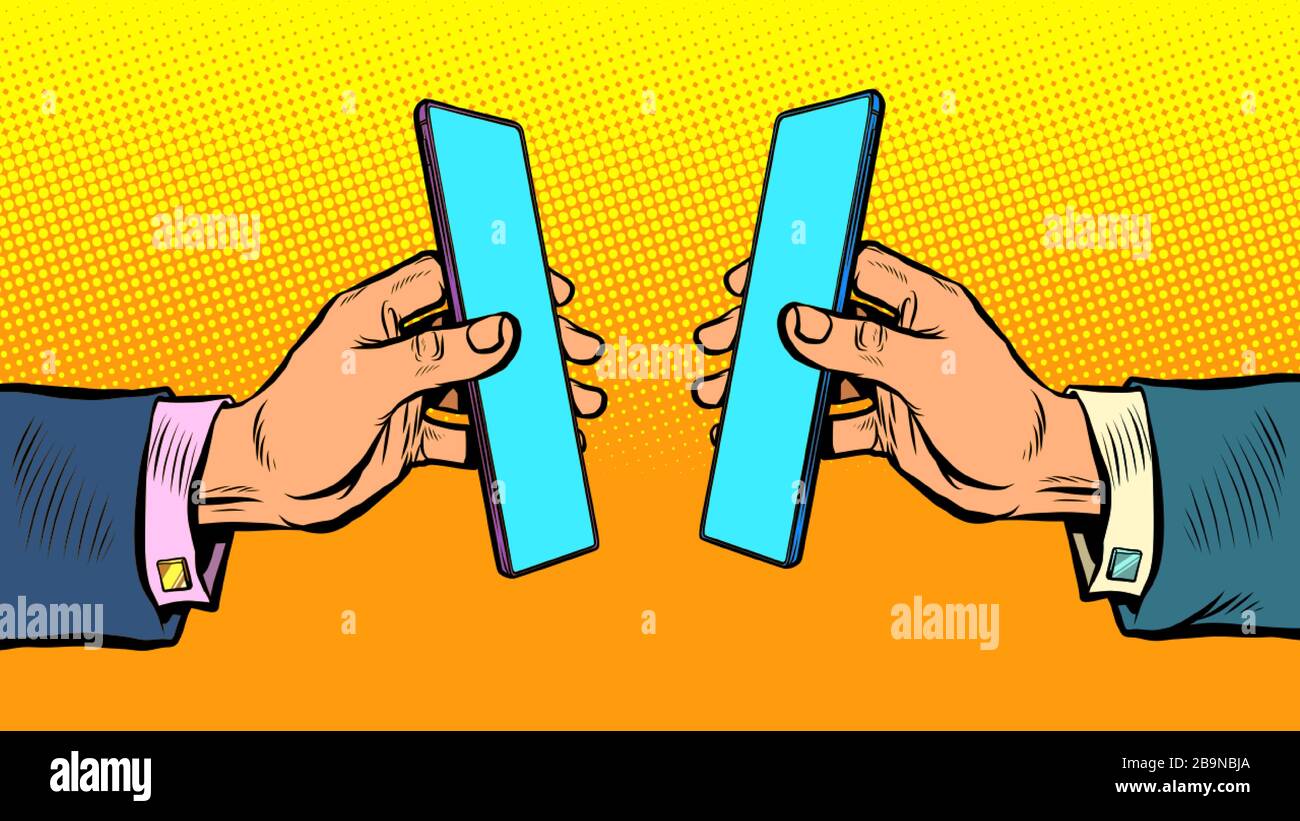 smartphone per la comunicazione online aziendale Illustrazione Vettoriale