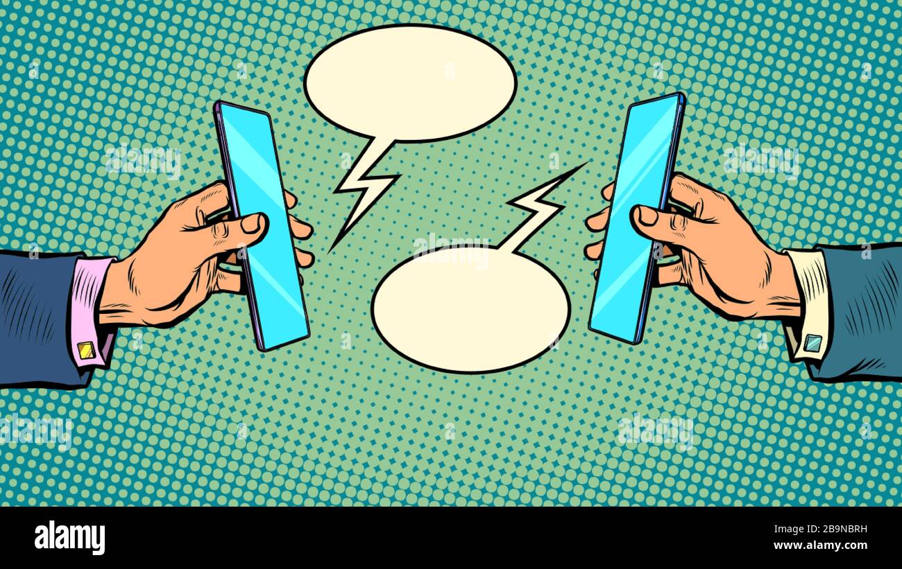 smartphone per la comunicazione online aziendale Illustrazione Vettoriale