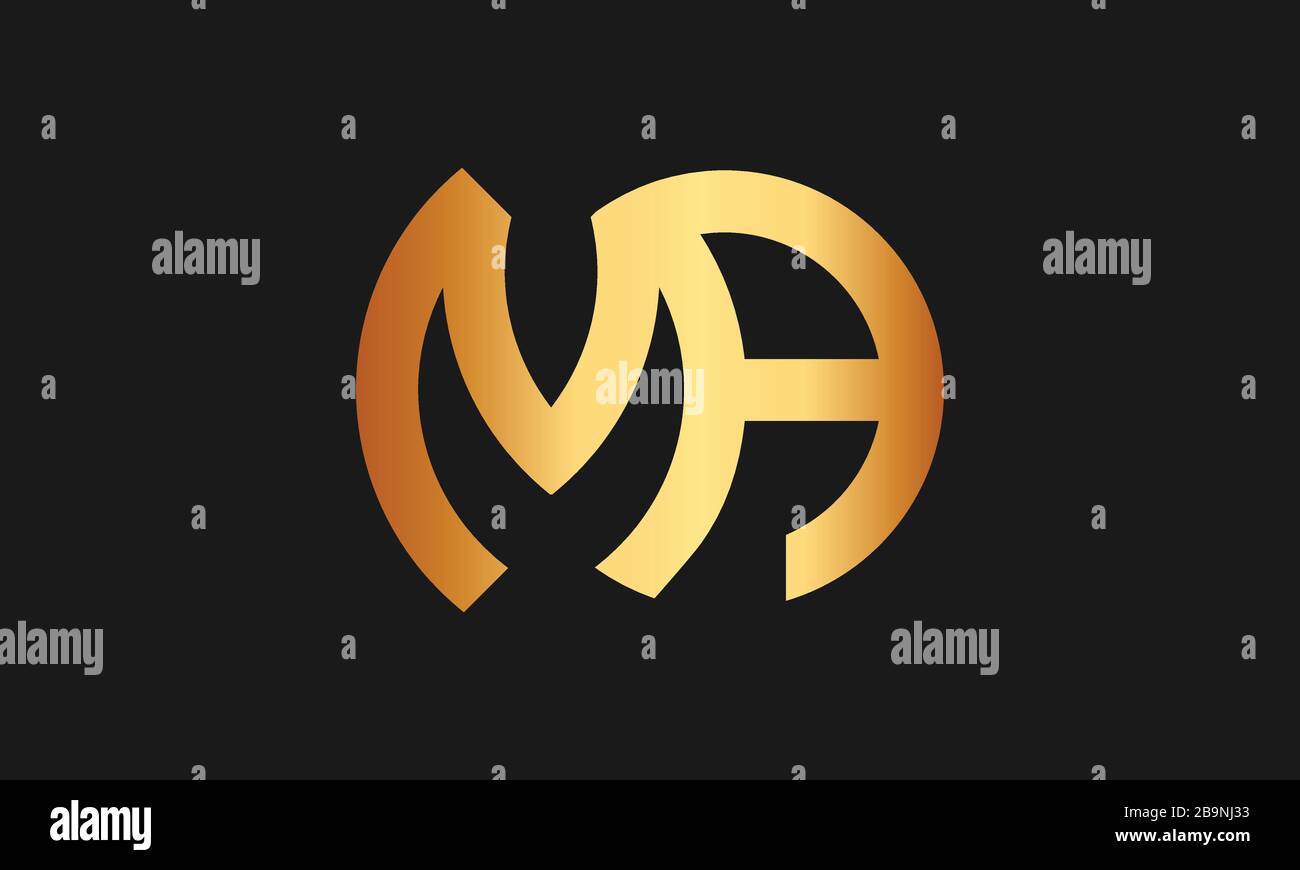 AM, ma Letter Logo Design con la tipografia creativa moderna di tendenza e il logo monogramma Illustrazione Vettoriale