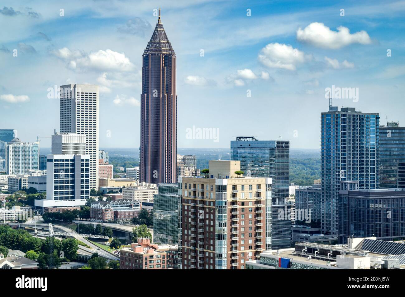 Vista aerea del centro di Atlanta, Georgia, Stati Uniti (Midtown) Foto Stock