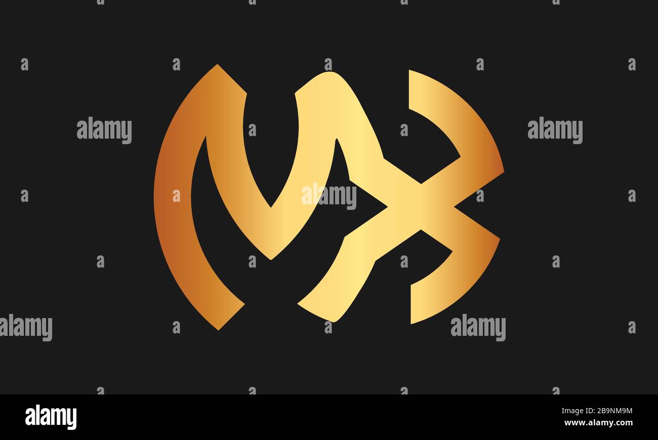 MX, XM Letter Logo Design con la grafica creativa moderna e trendy e il logo monogramma. Illustrazione Vettoriale
