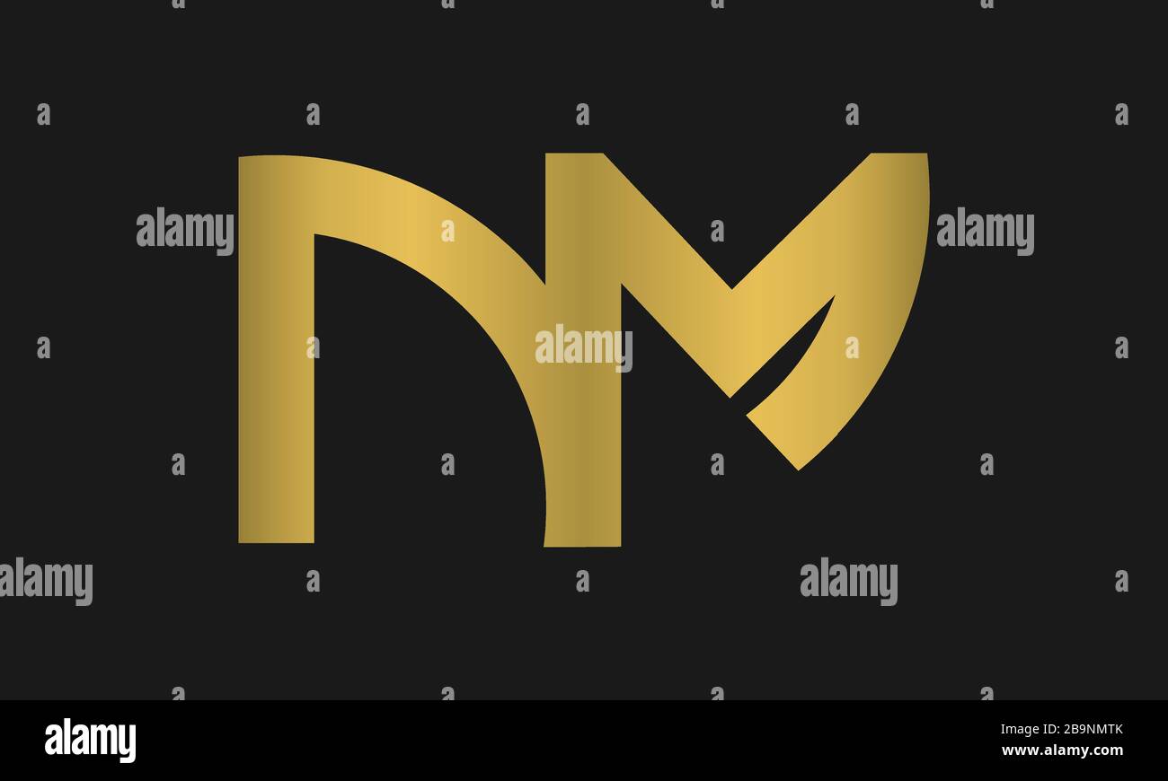 MN, NM Letter Logo Design con la moderna e creativa tipografia e monogramma logo. Illustrazione Vettoriale