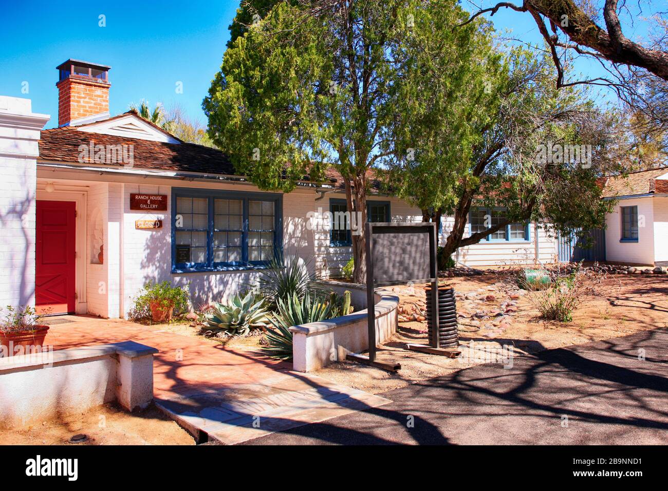 La vecchia Ranch House del 1870 ad Agua Caliente Park a NE Tucson, Arizona Foto Stock