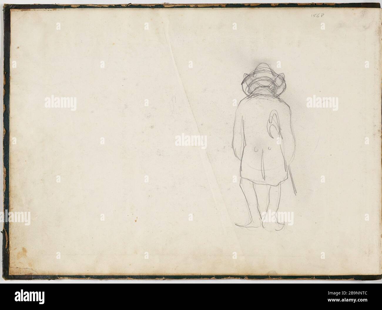 Ritratto-carica di un uomo indietro Foto Stock