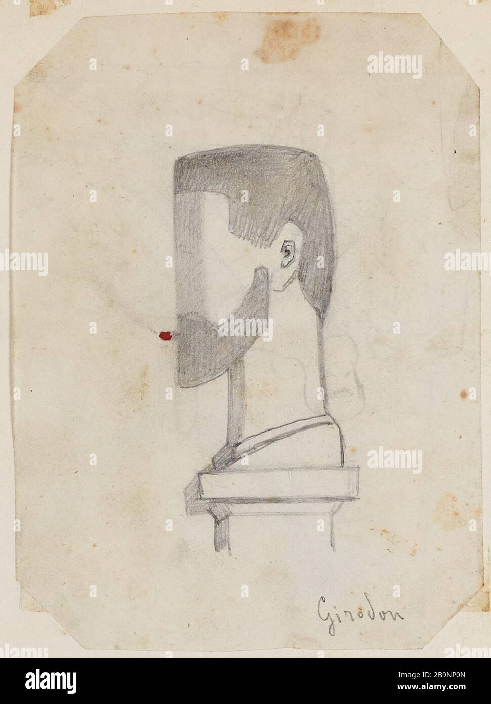 Ritratto-carica di un uomo in profilo (Girodon) Foto Stock