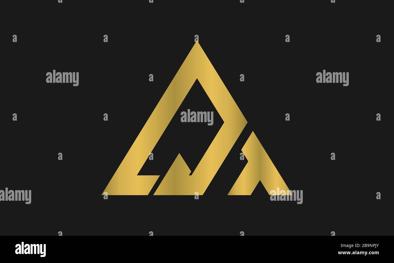 TQ, QT Letter Logo Design con Typography moderna e creativa e logo triangolare Illustrazione Vettoriale