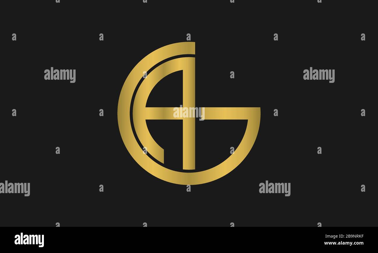 A , G , AG , GA letter logo design e monogramma logo Illustrazione Vettoriale