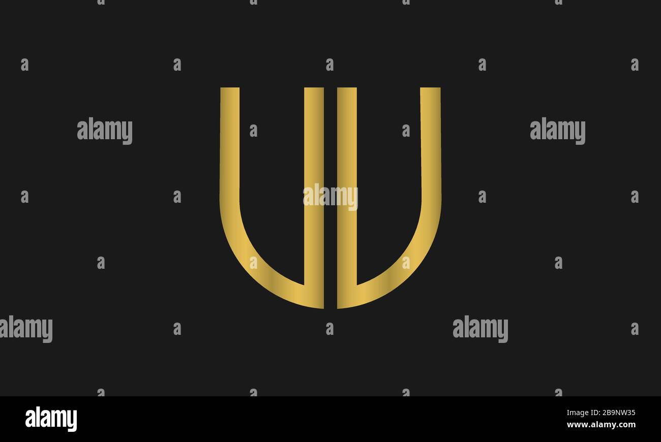 Combinazione di monogramma UU e simbolo di scudo. Design del logo line art. Simboleggia affidabilità, sicurezza, potenza, sicurezza. Illustrazione Vettoriale