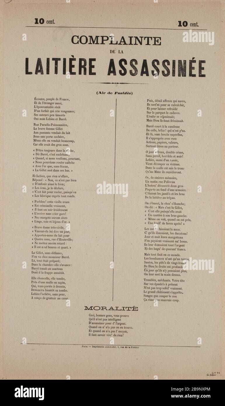 Lament / il / assassiénée peloso Foto Stock