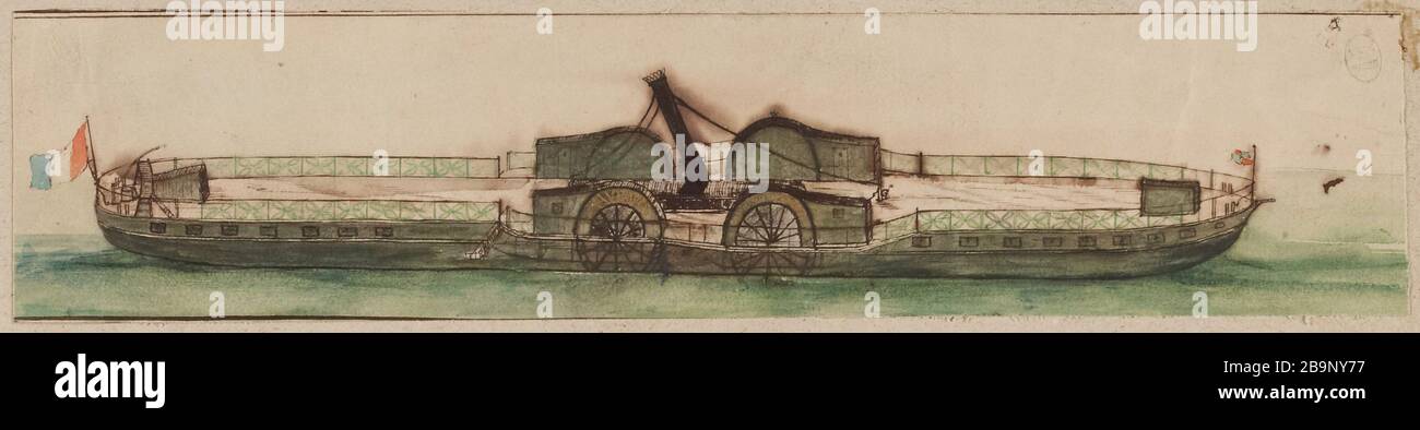 Barca per quattro ruote e quattro macchine il futuro Foto Stock